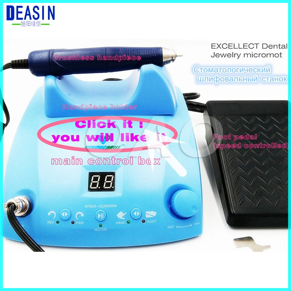 

Dental laboratory Polishing set 50,000 rpm micromotor brushless jewelry micromotor speed by foot pedal