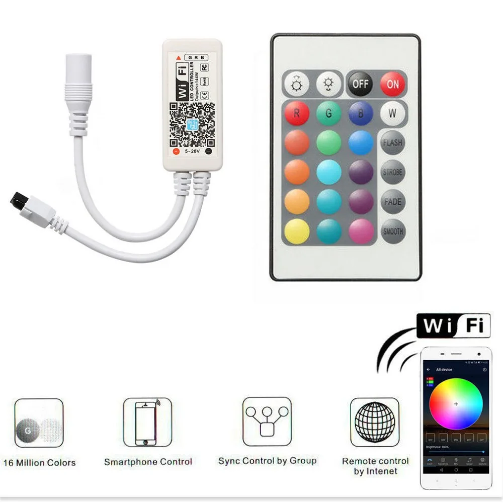 

16Million colors control music Wifi RGB / RGBW led controller smartphone and timer mode magic home mini wifi led rgb controller