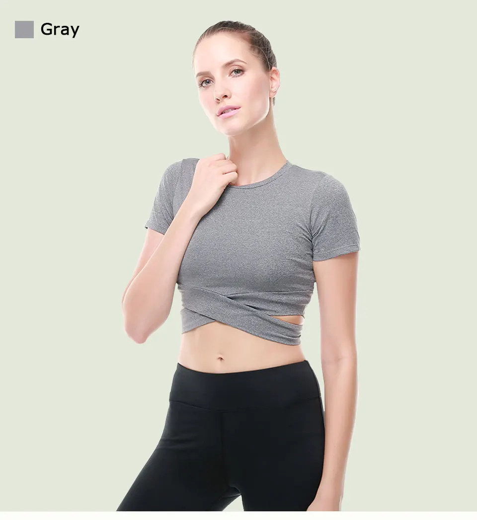 VANSYDICAL Yoga T-Shirts Tops For Women Dry Quick Yoga Gym Top Compression Womens Sport T Shirt Running Short Sleeve Shirts Tee 18