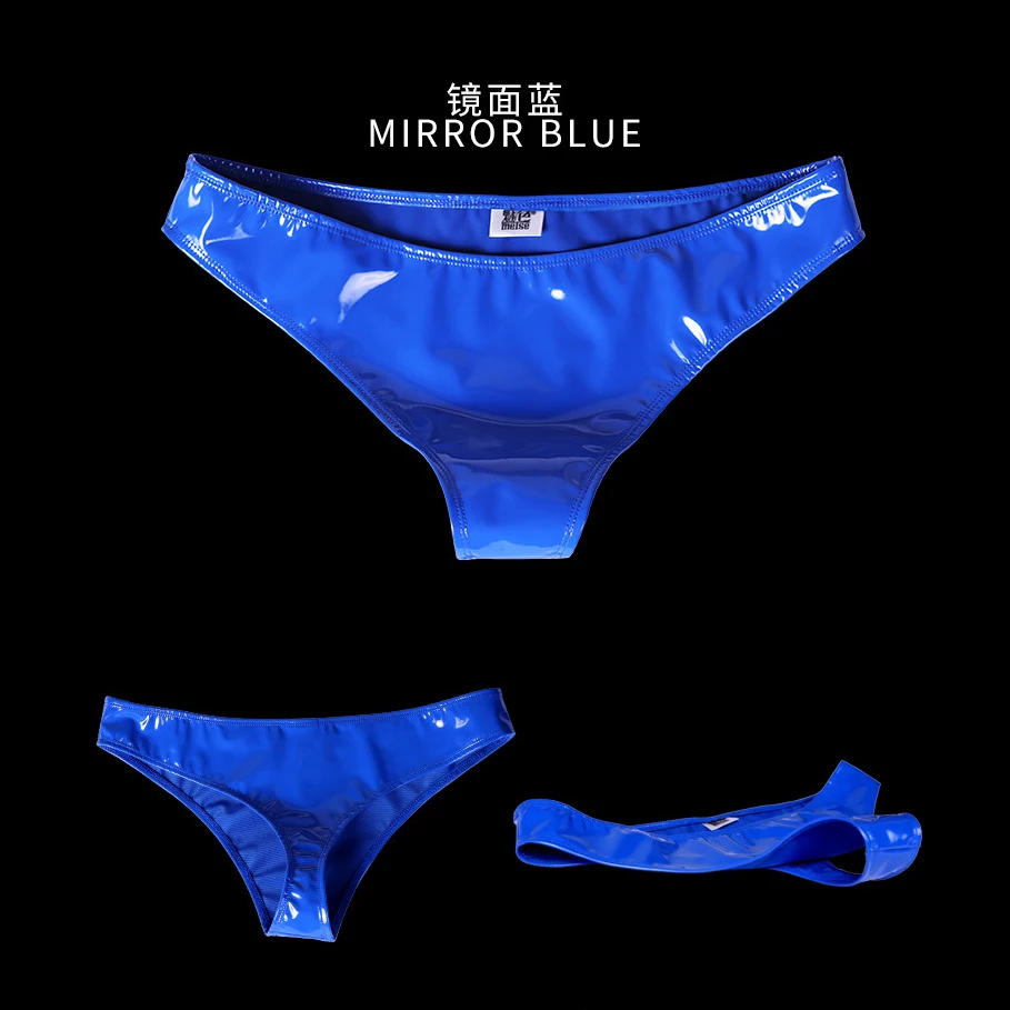 

Sexy Candy Color Wetlook PVC Latex Underwear Women Thongs And G Strings Lingerie String Femme T-back Thong Tanga Briefs Bragas