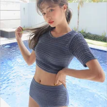 Купальник для подростков, сексуальные купальные костюмы, купальник в стиле ретро, женский костюм, новинка, вязанный летний однотонный хлопок, FMZXG