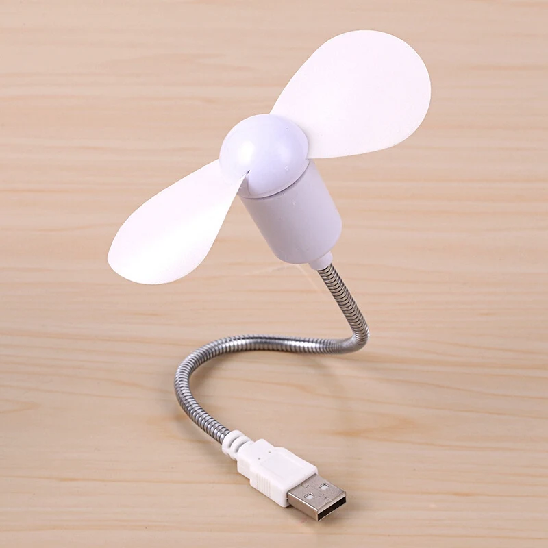 USB Portable Flexible Mini Fan Cooling Laptop Desktop PC Computer Power Bank
