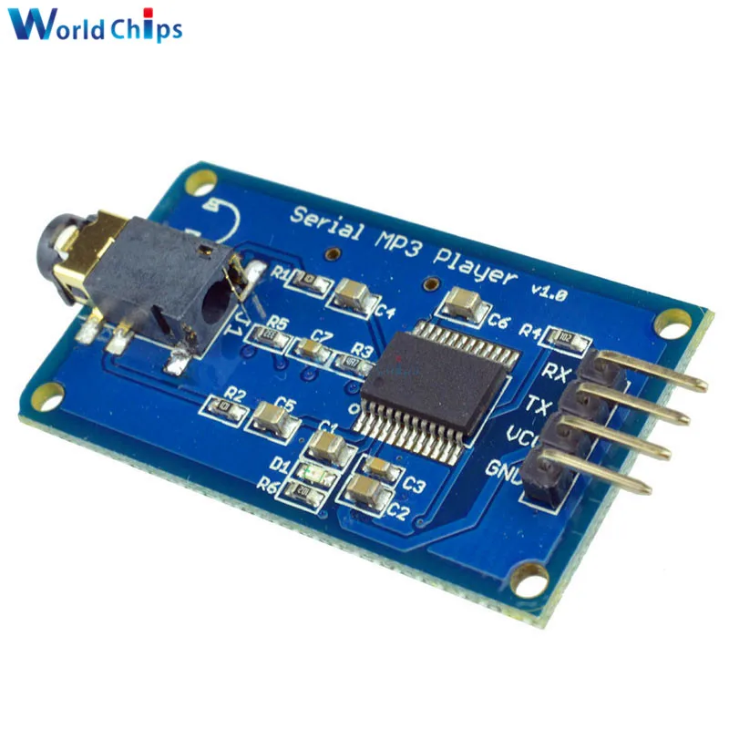 

YX5300 UART TTL Serial Control MP3 Music Player Module Support MP3/WAV Micro SD/SDHC Card For Arduino/AVR/ARM/PIC 3.2-5.2V DC