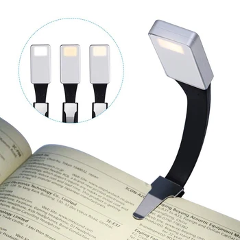 

Mini USB LED Reading Lamp Book Clip 3 Color Brightness 360 Degree LED Lamps for Book Reading Light CLH@8