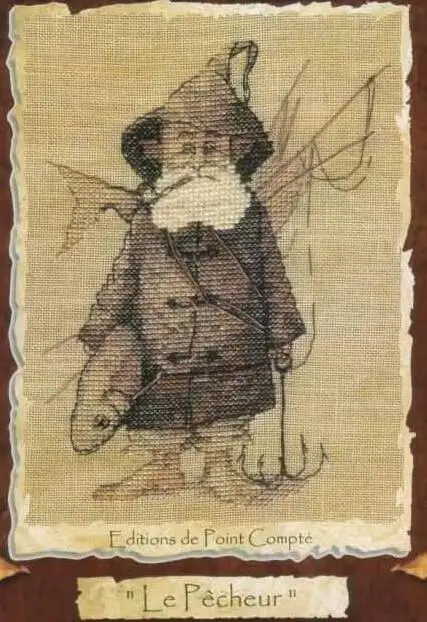 cs-2180 Cross Stitch Kit  Le pecheur Nimue 54 Old Fisher Fishermen Man and Fish