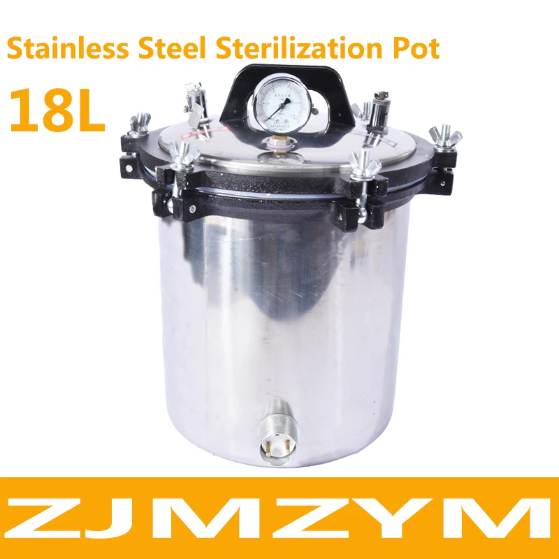 18L Portable Stainless Steel Pot Sterilization Autoclave, High