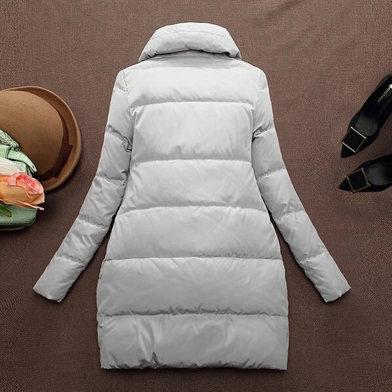 Высокое качество зимняя куртка для женщин 2018 новая мода пуховик 90% белый утиный