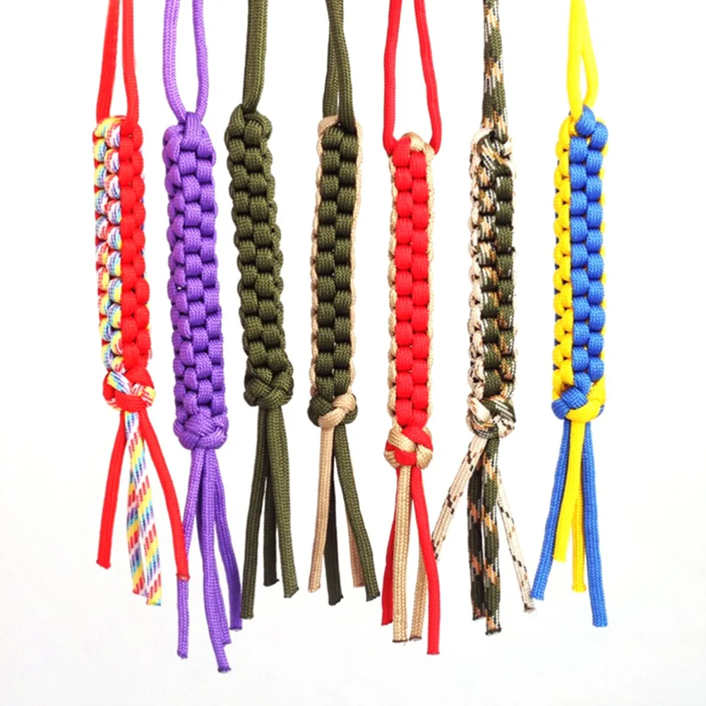 

1Pcs Nylon Rope Paracord Corn Knot Ornament Knife Keychain Lanyard DIY EDC Gear Color Random