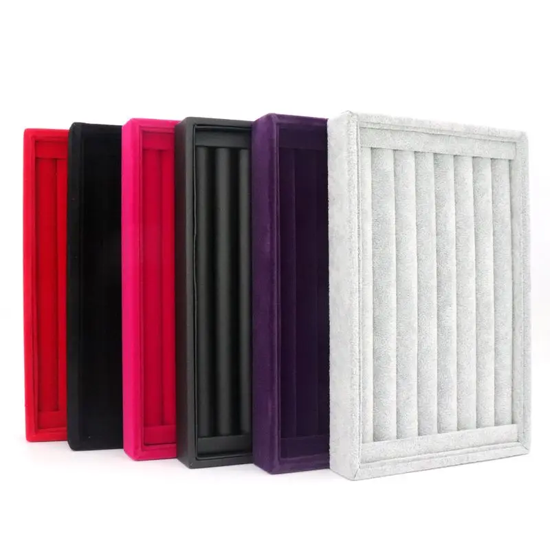 

Portable Leather Mini Stackable Velvet Tray Ring Earrings Jewelry Insert Display Cases Organizer Holder For Women Girls Makeup