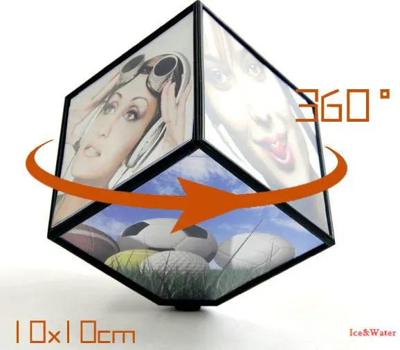 Marco de fotos creativo de seis lados/Cubo de personalidad eléctrico de 360 grados marco giratorio tridimensional KK111 Marco de fotos creativo de seis lados/Cubo de personalidad eléctrico de 360 grados marco giratorio tridimensional KK111