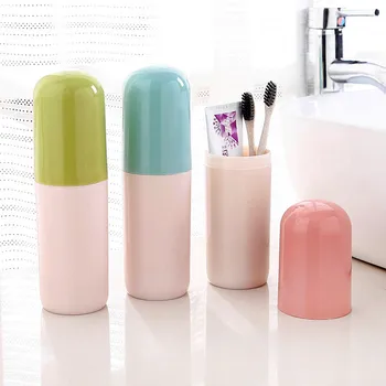 

High Quality Plastic Portable Toothpaste Toothbrush Holder Case Outdoor Travel Camping Towel Storage Case Bathroom Accessories