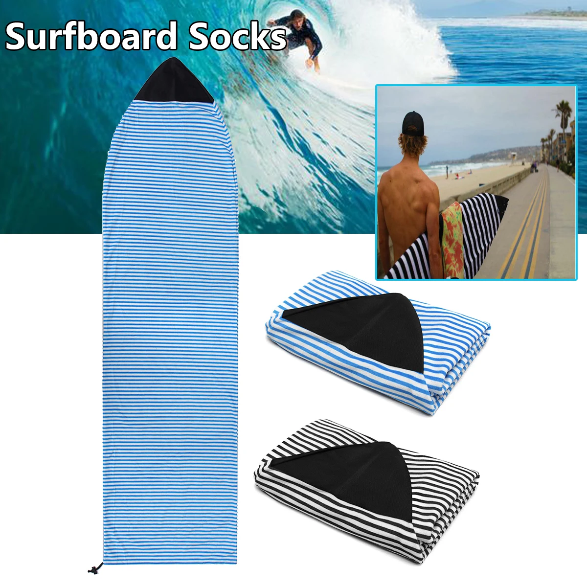 Pro Soft 6/' 6.6/' 7/' Surfboard Sock Surf Board Thruster Bag Protective Cover