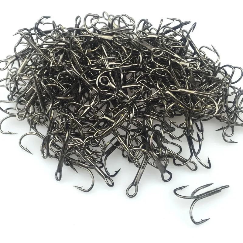 

100pcs/lot Stainless Steel Treble Hooks Size 3 4 Fishing Hook Fishing Tackle for Lures