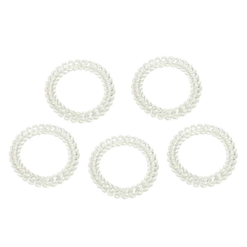 

5CM Telephone Wire Line Elastic Hair Bands for Women Rubber Band Hair Accessories for Women Hair Ties Hair Ponytail Holder 5PCS
