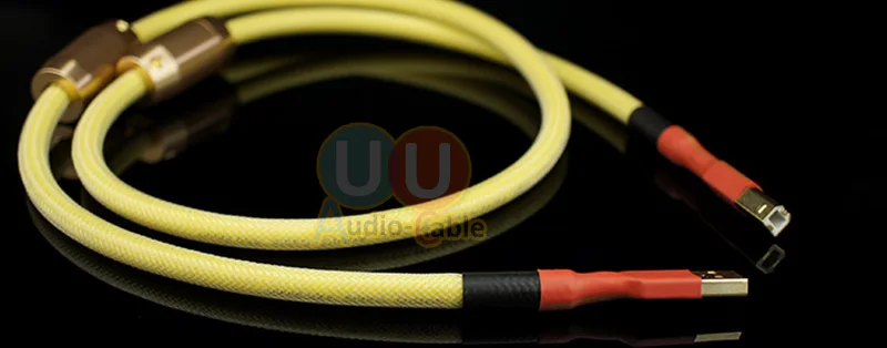 Высококачественный 4N посеребренный USB кабель OFC с двойным магнитным кольцом для Hi