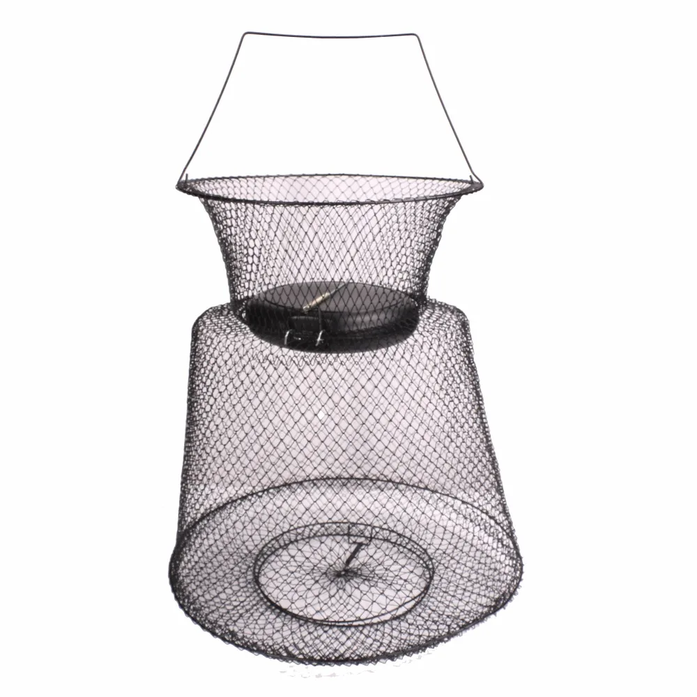 

JonStar Foldable Fishing Net Cage PVC Coated Fishing Pot Trap Net Crab Crawdad Cage Fish Basket Fish Shrimp Mesh Cage