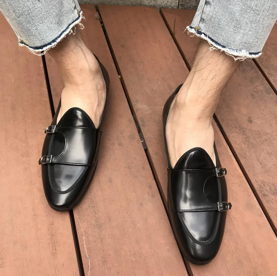 British Style Cow leather Breathable Loafers Flat heel Mens Wedding Party Shoes Brogue Shoe Hombre | Обувь