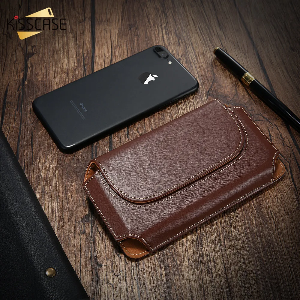 Кожаный поясной чехол KISSCASE для iPhone 6 6S 7 8 универсальный 4 дюймов деловые кожаные