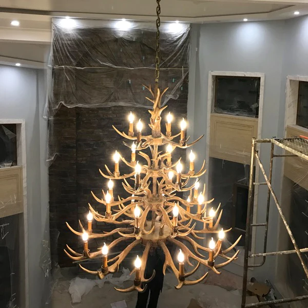 

SETTEMBRE Industrial Large Antlers Chandelier Lighting Living Room Staircase Bar Villa Hotel Vintage Custom Light Fixture
