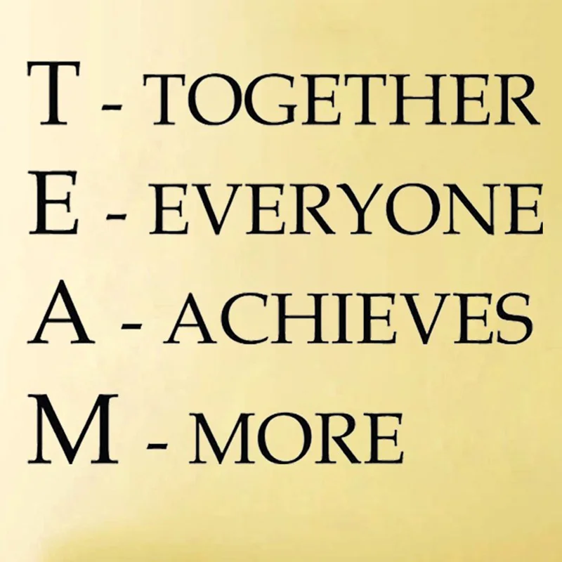 Team Motivational Quote Office Wall Sticker, Together Everyone Achieves