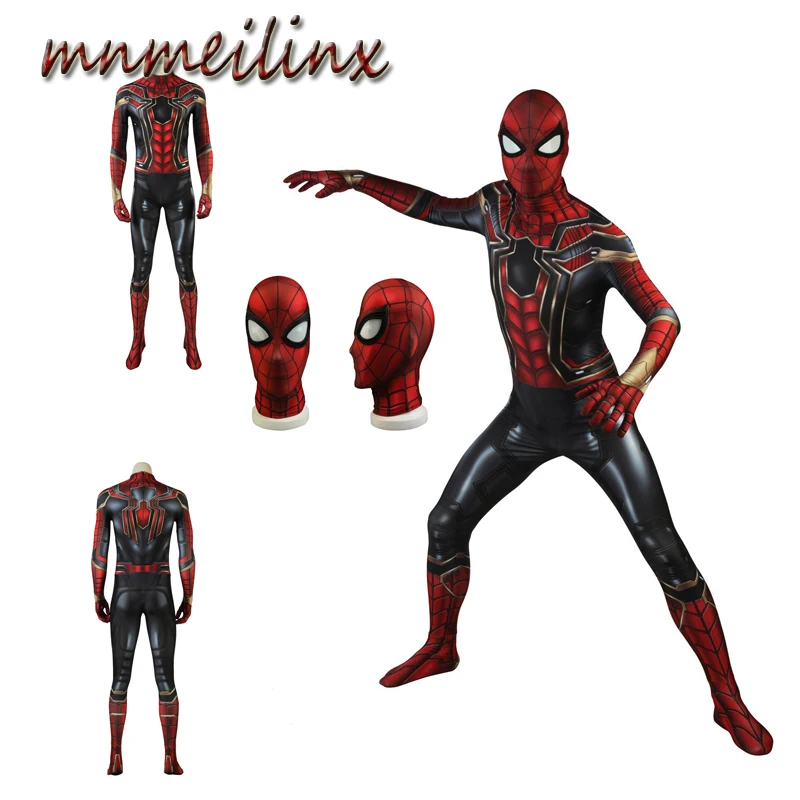 

New Spider-Man homecoming Avengers Infinity War Cosplay Peter Parker Costume Hallowmas Jumpsuits Mask Accessories