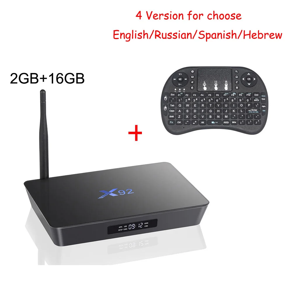 VONTAR X92 Android tv BOX 7,1 3GB 32GB Amlogic S912 Octa Core5G Wifi 4K BT4.0 H.265 Dual Wifi Google Play Youtube Smart tv BOX - Цвет: 2GB 16G keyboard