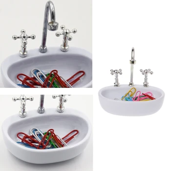 

Creative Plastic Faucet Sink Design Paper Clip Dispenser Holder Tool