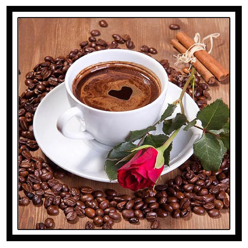 

5D Diamond Embroidery Painting By Number DIY Cup Floral Full Drill Round Diamond Mosaic Cross Stitch Wall Home Decor