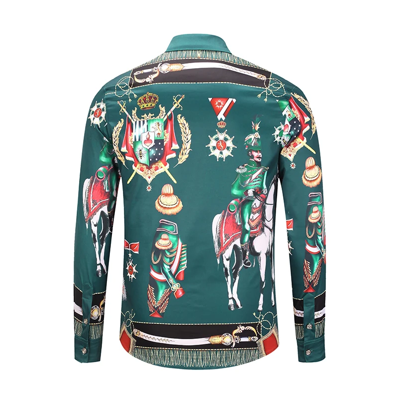 XIMIWUA New Arrival Men Shirt Luxury 3d Pattern Print Casual Slim Fit Long Sleeve Men Clothing High Quality Camisas Para Hombre