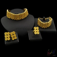 Yulaili Free Delivery 2017 Hot Sell High Quality Zinc Alloy Popular Four Necklace Earring Jewelry Sets