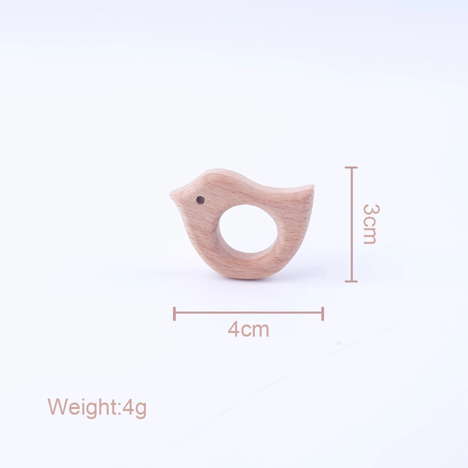 Детский Прорезыватель для зубов 5 шт. милый маленький ребенок из бука деревянный Прорезыватель птичка детский уход грызун DIY Аксессуары Подвеска сенсорная игрушка Товары для малышей