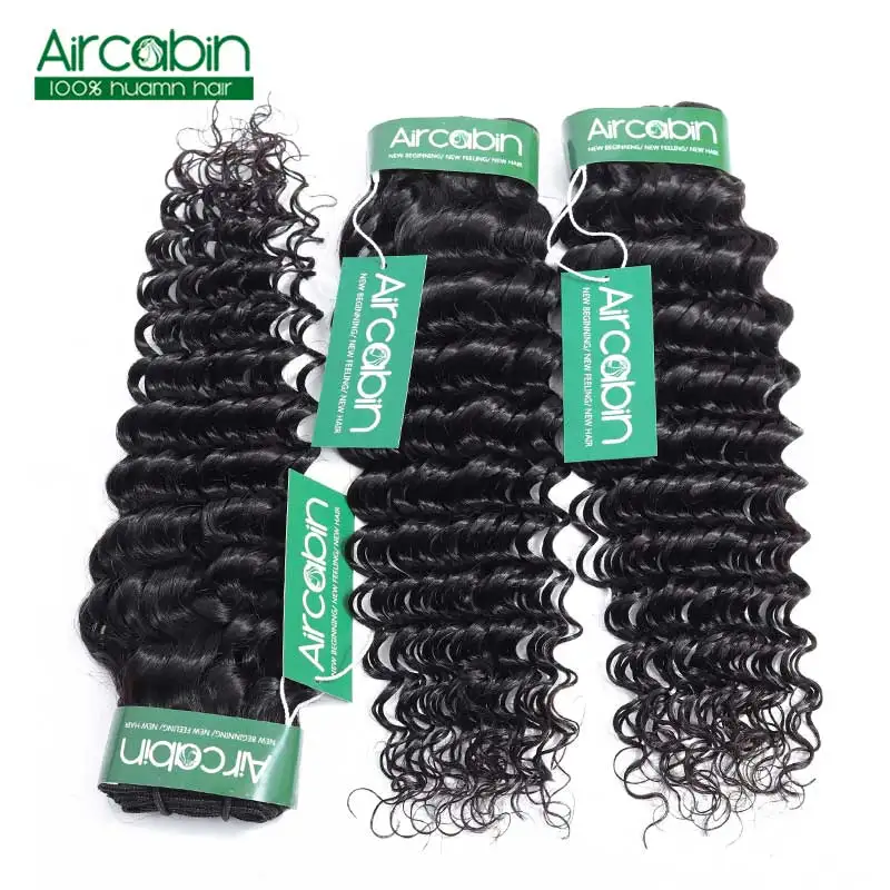 

Peruvian Deep Wave Bundles Deal Can Buy 1/3/4 Bundles 100% Non Remy Human Hair Extensions Aircabin Peruvian Hair Bundles