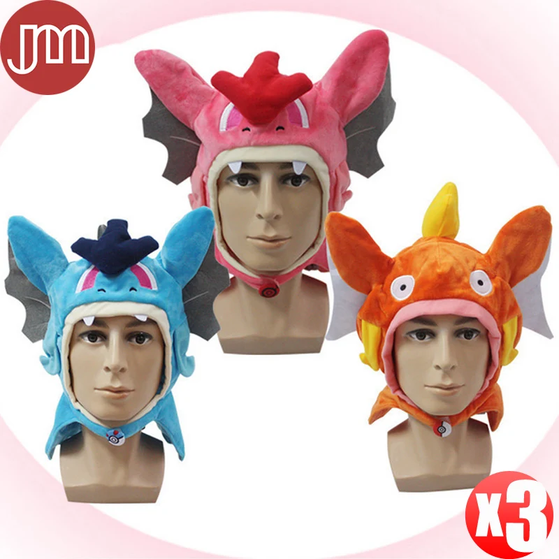 

New 3pcs Cosplay Gyarados Magikarp Plush Hat Animal Cap 22" Adults Fancy Dress Ball Anime Brinquedos Gift