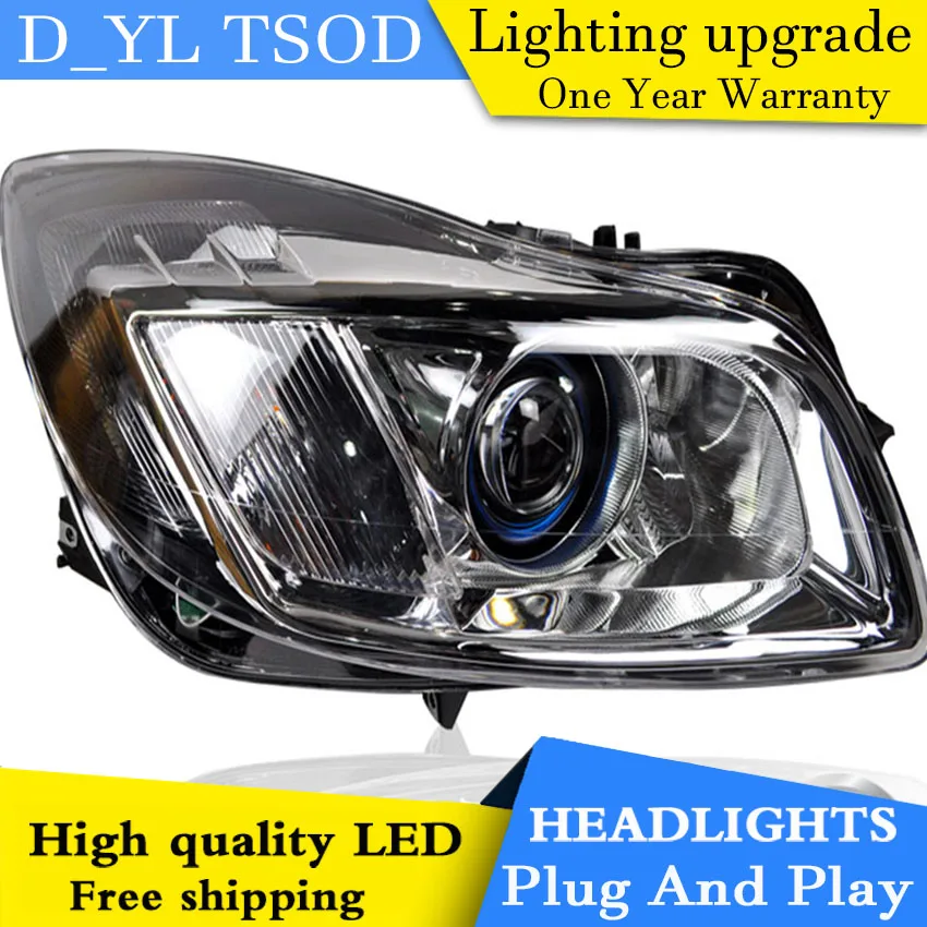 D_YL Автомобиль Стайлинг для Regal GS фары 2009-2013 Regal GS светодиодный фар DRL Объектив Двойной Луч H7 Ксеноновые bi Xenon объектива