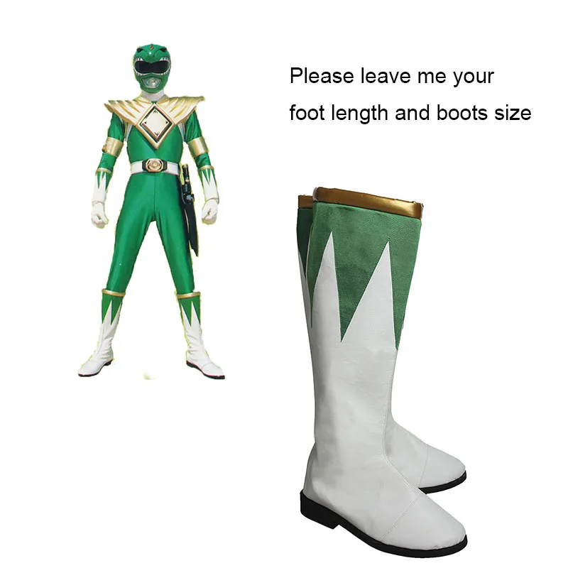 Zyurange Dragon Ranger Green Cosplay Boots Halloween Tommy Shoes New