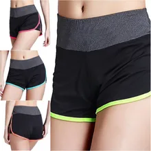 Тонкие обтягивающие шорты для йоги с тремя точками, быстросохнущие спортивные шорты для бега, поддельные шорты для фитнеса из двух предметов