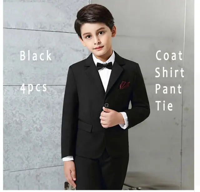 New Style Black Boys Suits for Weddings Boy Prom Blue Blazer Jacket Set ...