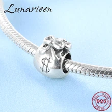 925 пробы, серебряный, сделай сам, модный кошелек с бантом, изысканные бусины, подходят к оригинальному браслету Pandora, изготовление ювелирных изделий