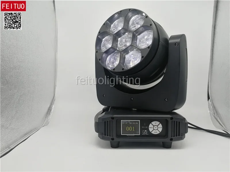 Новый 2 шт./лот светодиодный пчелы глаз Moving Head Light 7x40 w RGBW с переменной фокусировкой стирка лучевые поворотные головки этап световое