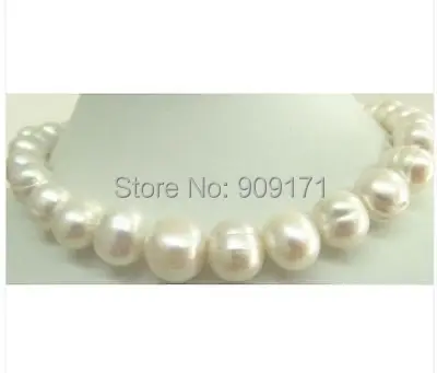 

Free Shipping>>HUGE 18"10-11MM SOUTH SEA WHITE CREAM PEARL NECKLACE VERY GOOD LUSTER