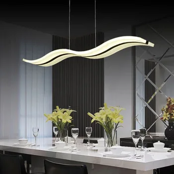 

New 97cm Led Pendant Light dining room bar shop modern led pendant lamp Led fixtures wave strip style AC85~260V ZDD0059