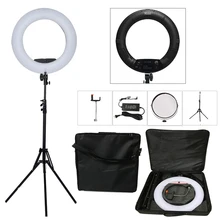 Yidoblo Black FS-480II 2 Colors adjust Camera Photo/Studio/Phone/Video 18″48W 480 LED Ring Light LED Lamp+ 2M tripod +Soft bag