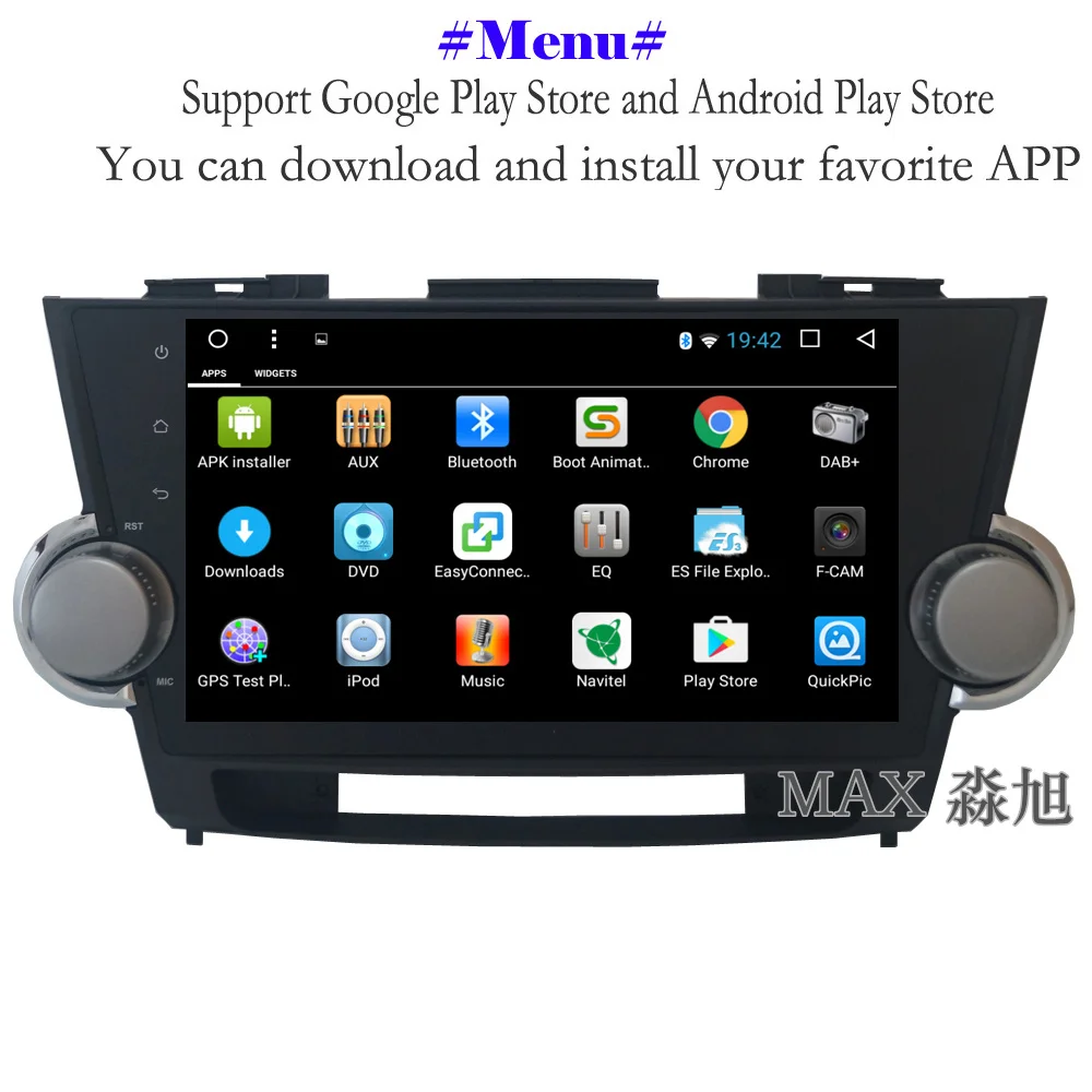 Flash Deal MAX Android 8.1.0 Car DVD Player for Toyota highlander 2009 2010 2011 2012 2013 GPS Navigation Free Map Car Radio RDS WiFi SWC 3