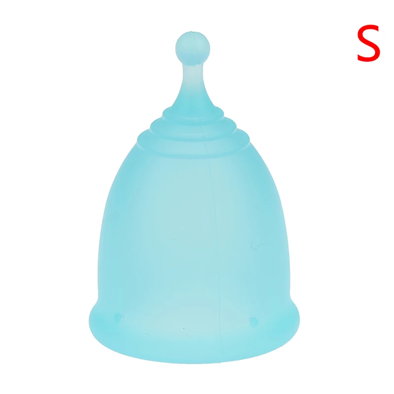 Медицинская силиконовая чашка многоразовая менструальная Женская чашка копа менструальная, чем подушечки Горячая менструальная чашка для женщин Женская гигиена - Color: Blue