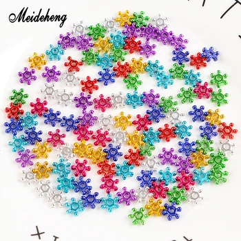 

Acrylic ABS Electroplating Snowflake Beads Bright Colorful Slime Filler Home Decoration Needlework Beads For Jewelry Making