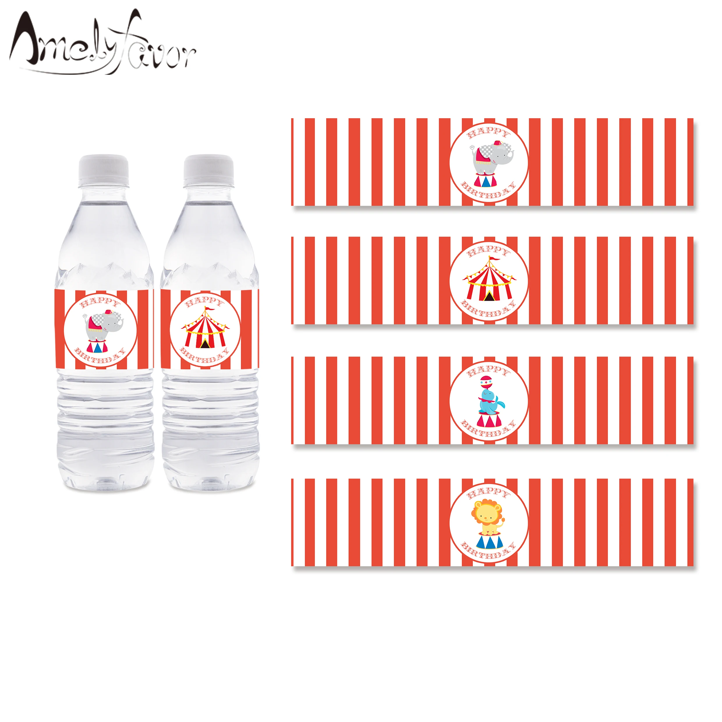Carnival Circus Clown Fair ~ Water Bottle Labels ~ Birthday Party Baby Shower
