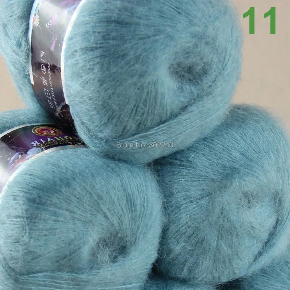

Sale Lot of 3 balls x 50g LACE MOHAIR Cashmere silk hand Yarn Knitting teal 11