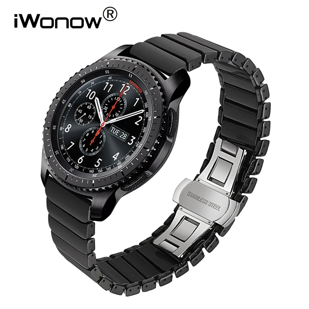 Глянцевый керамический ремешок для часов 22 мм Samsung Gear S3 классический Frontier R760 R770