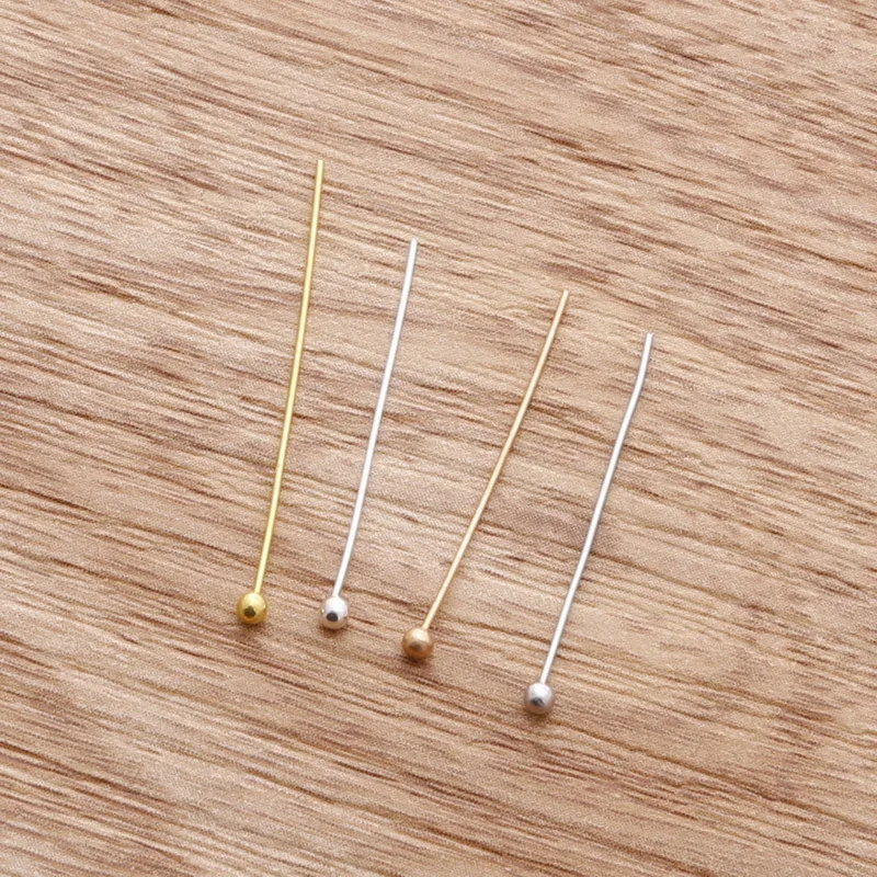 

New Fashion 0.5x25mm Gold/Silver/KC Gold/Rhodium Plated Color Ball Head Pins & Needles For DIY Jewelry Findings Accessories