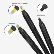 10 Caneta Tebori Descartavel Microblade стерилизованное одноразовое ручка с 14/двойная линия 15/18u иглы